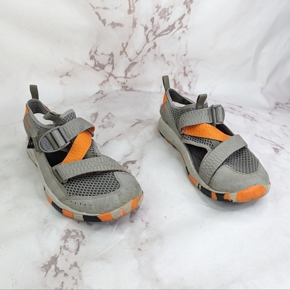 Chaco Sandal Mens Size 9 Gray Orange Shoe Sport Adjustable Odyssey - Picture 2 of 9